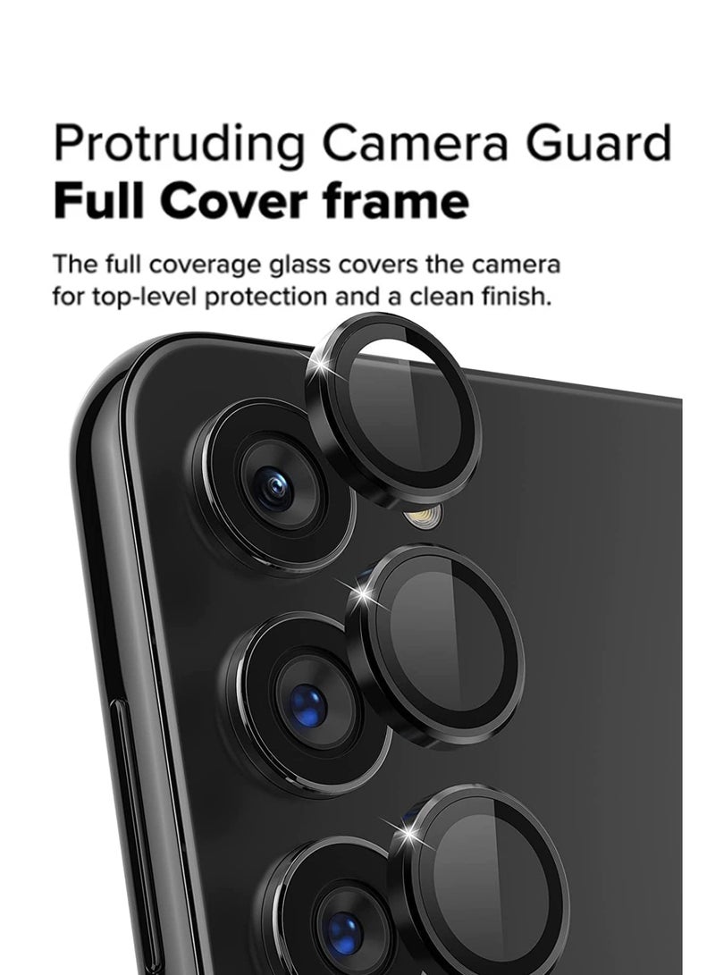 For Samsung Galaxy S25 FE Back Camera Lens Glass Protector / Lens Shield / Scratch-Resistant Camera Glass Protector - Black - Image 3