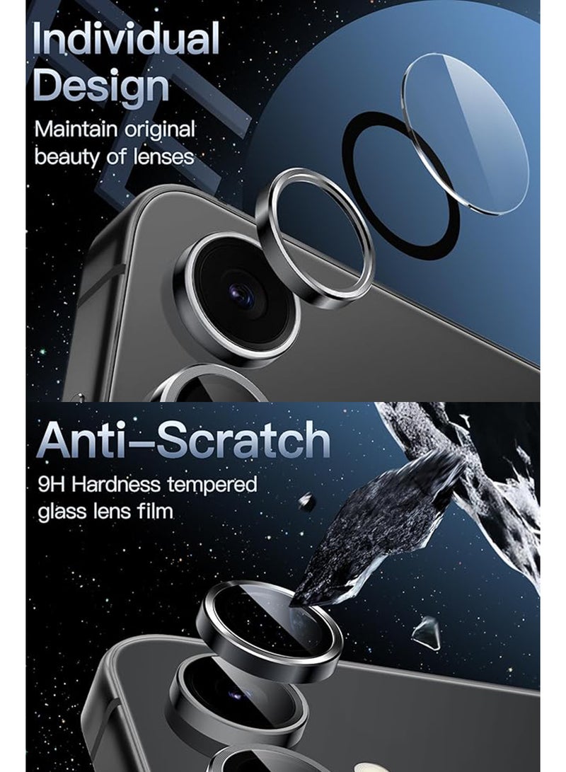 For Samsung Galaxy S25 FE Back Camera Lens Glass Protector / Lens Shield / Scratch-Resistant Camera Glass Protector - Black - Image 2