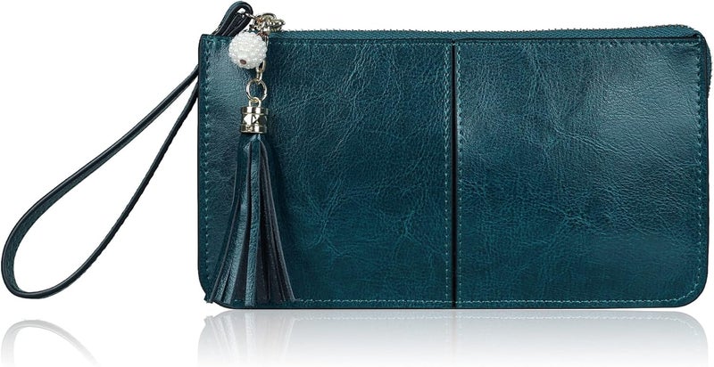 befen Genuine Leather Wristlet Clutch for Women Ultra-Slim Ladies Credit Card Holder Wallet Purses with RFID Protection - Image 2