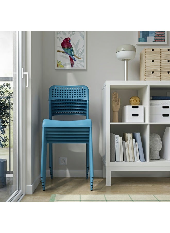 Selecto Hub Dining Table and 4 Chairs, Sturdy Metal Frame Durable Tabletop, Black/blue 110 x 67 cm - Image 3