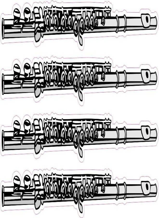 StickerTalk Flute Vinyl Stickers, 4 Stickers, 5 inches by 0.6 inches Each - Image 1