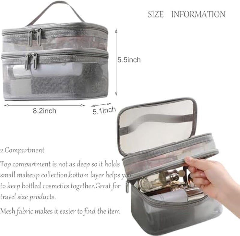 Breathable Mesh Visual Cosmetic Bag, Multifunctional Large Digital Bag, Travel Storage Bag for Lipstick Eyebrow Pencil, Logo Can Be Printed(White) - Image 4