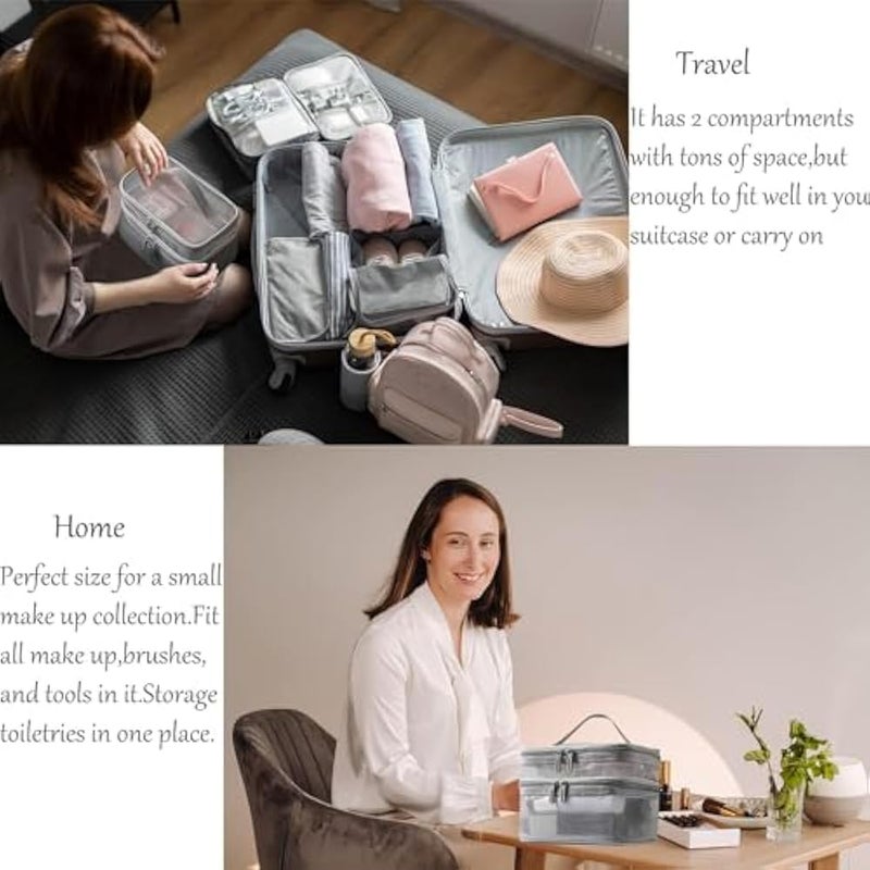 Breathable Mesh Visual Cosmetic Bag, Multifunctional Large Digital Bag, Travel Storage Bag for Lipstick Eyebrow Pencil, Logo Can Be Printed(White) - Image 2