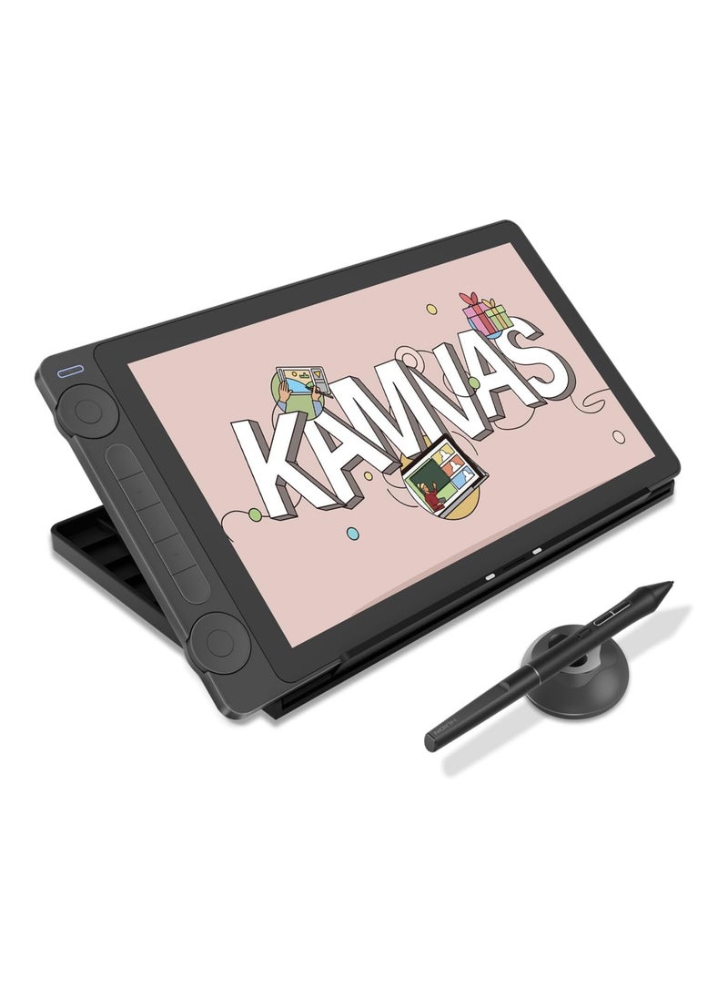 HUION Kamvas 13 (Gen 3) 2024 Drawing Tablet with Screen, 13.3" Full-Laminated Display, Anti-Sparkle Canvas Glass, 99% sRGB, PenTech 4.0, 16,384 Pressure Levels, Dual Dials - Black  - Image 1