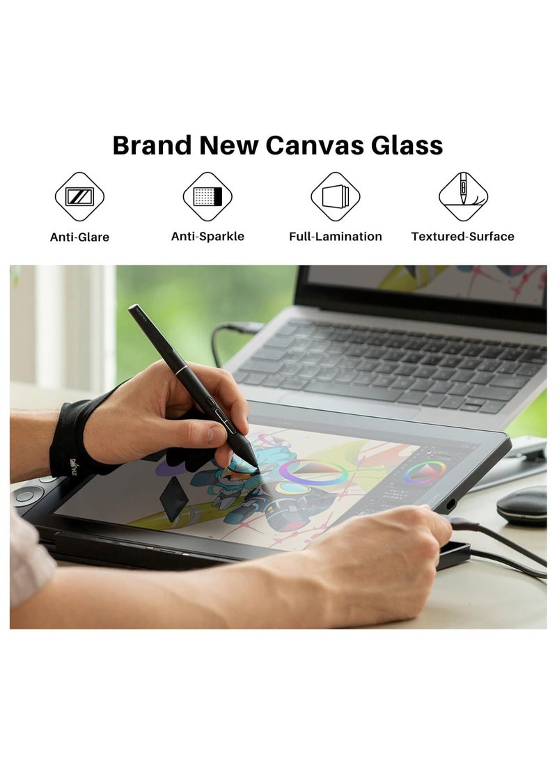 HUION Kamvas 13 (Gen 3) 2024 Drawing Tablet with Screen, 13.3" Full-Laminated Display, Anti-Sparkle Canvas Glass, 99% sRGB, PenTech 4.0, 16,384 Pressure Levels, Dual Dials - Black  - Image 2