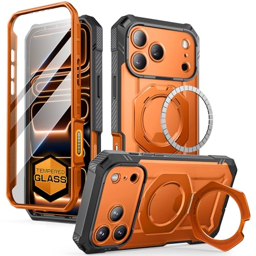 SUPCASE for iPhone 17 Pro Case with Tempered Glass Screen Protector UBGrip Pro Camera Control Cover Compatible with MagSafe Builtin Kickstand FullBody Heavy Duty Magnetic Phone Case Coral - Image 1