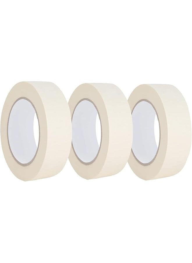 PROMASS - promass 3 Rolls Masking Tape 1 Inch x 30 Yards/90 Feet Long | Strong Adhesive Tape for Painting, Decorating, DIY Home, Office, School Stationery, Arts, DIY Crafts etc [3 Rolls] - Image 1