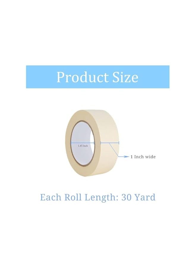 PROMASS - promass 3 Rolls Masking Tape 1 Inch x 30 Yards/90 Feet Long | Strong Adhesive Tape for Painting, Decorating, DIY Home, Office, School Stationery, Arts, DIY Crafts etc [3 Rolls] - Image 1