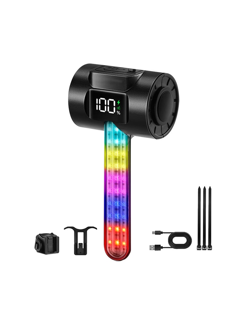 SYOSI Bicycle Rear Light, Waterproof Rechargeable Bike Taillight for Night Riding, Outdoor Camping & Travel, RGB Color Cycling Effects, 6 Dynamic Modes for Safety Visibility (Universal Mount) - Image 1