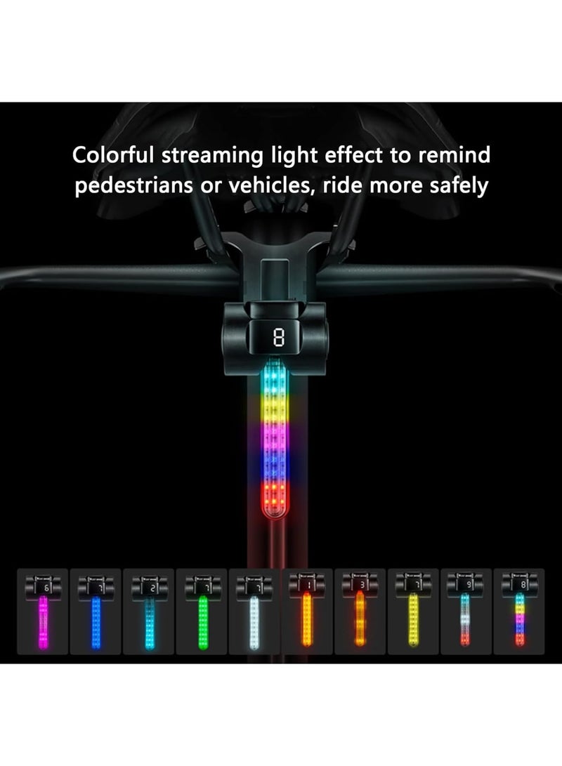 SYOSI Bicycle Rear Light, Waterproof Rechargeable Bike Taillight for Night Riding, Outdoor Camping & Travel, RGB Color Cycling Effects, 6 Dynamic Modes for Safety Visibility (Universal Mount) - Image 2