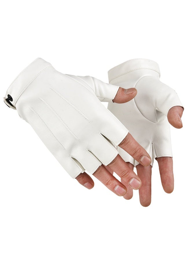 قفازات ركوب الخيل من جلد البولي يوريثان بنصف إصبع رقيق مفتوح الإصبع - Image 2