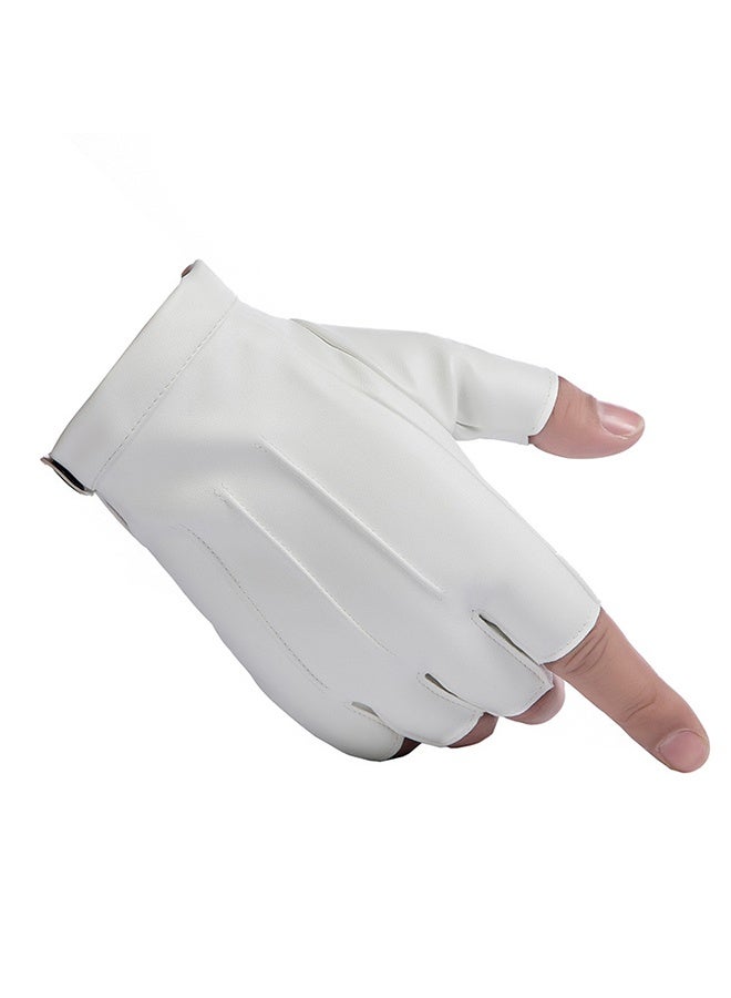 قفازات ركوب الخيل من جلد البولي يوريثان بنصف إصبع رقيق مفتوح الإصبع - Image 1