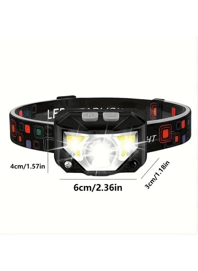 Rechargeable LED Headlamp With Motion Sensor Red Light 8 Modes IP65 Black - Image 4