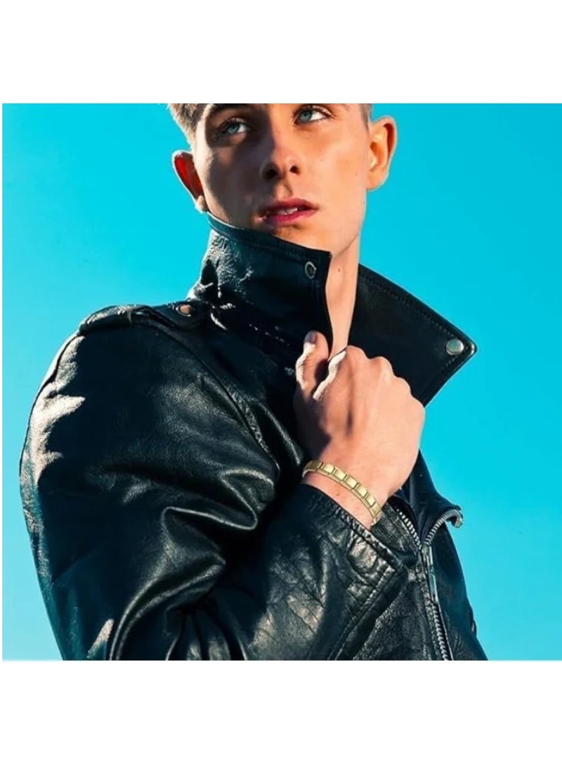 لاكجيريا سوار مرن ذهبي من الفولاذ المقاوم للصدأ - هدية مثالية لعيد الحب للرجال والنساء - Image 5