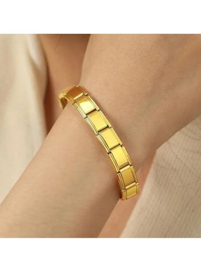 Luxuria Gold Stainless Steel Flexible Bracelet - Perfect Valentine's Day Gift for Men and Women - Image 3