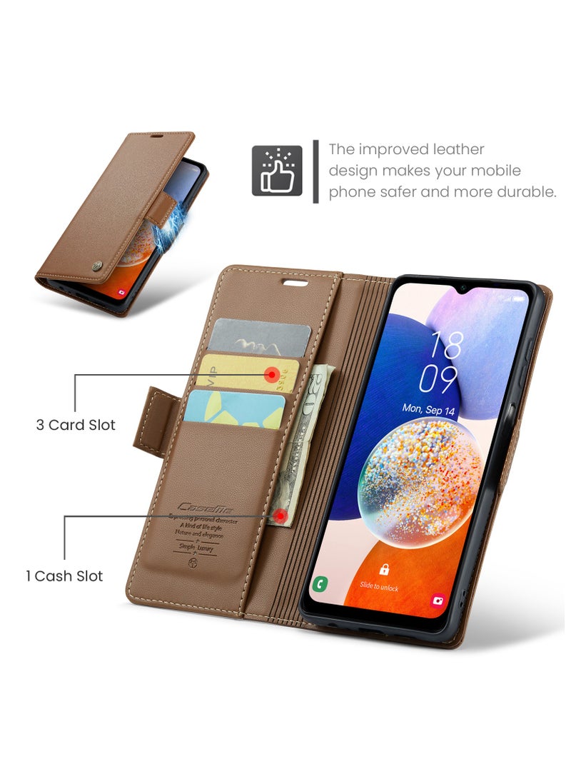 Leather protective cover compatible with Samsung Galaxy A54 5G, Brown - Image 2