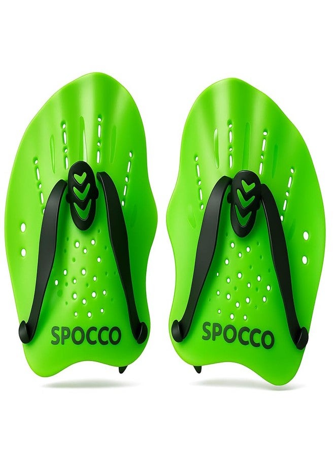 SPOCCO | Swimming Hand Paddles Training Paddles with Adjustable Straps Swimming Fins Hand Paddles Gloves for Swim Training Water Resistance, Swimming Gear for Kids, Youth, Women, Men - 227 - Image 1
