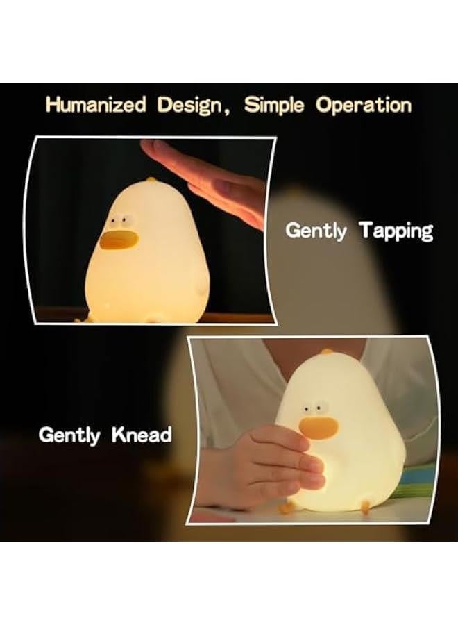مصباح ليلي للأطفال، مصباح دجاجة من السيليكون لطيف للرضع والأطفال الصغار، مصباح ليلي حيواني للأولاد والبنات، مصباح ليلي قابل للضغط لغرفة النوم، مصباح بجانب السرير لطيف لغرفة الأطفال (دجاجة) - Image 3