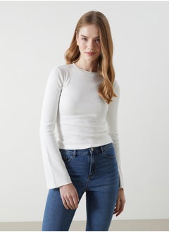 LC WAIKIKI Crew Neck Textured Women's Bodysuit  - Image 1