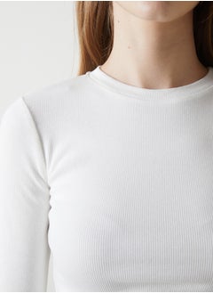 LC WAIKIKI Crew Neck Textured Women's Bodysuit  - Image 3