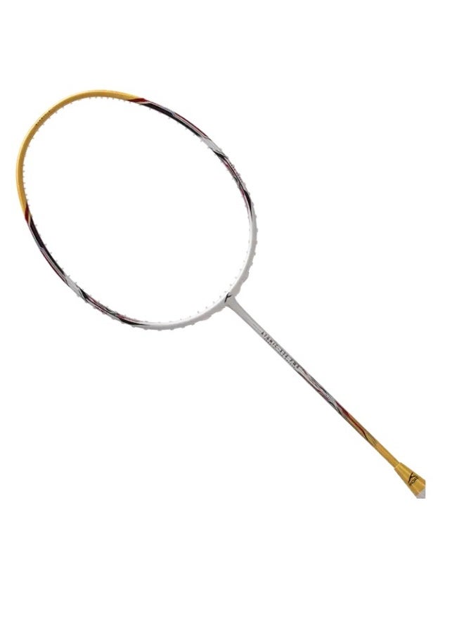 Hundred Atomic X 38 CTRL Carbon Fibre Strung Badminton Racket with Full Racket Cover for Intermediate Players (72g, Max Tension - 32LBS) (White/Gold) - Image 1