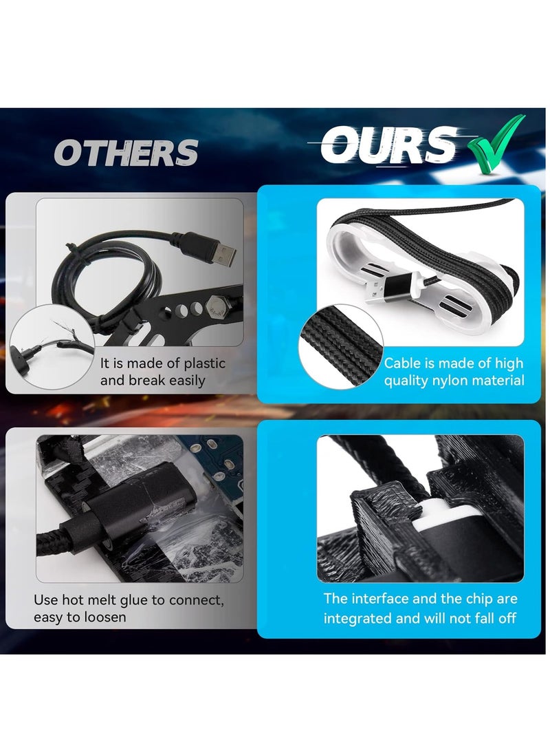 FlashHawk PC USB Handbrake, 16Bit Racing Games Simulate Handbrake for Logitech G27 G29 G920 G923 T248 T500 T300 PXN V10 (PC System Only), 2M Nylon Cable/Reinforced Spring + Clamp - Blue - Image 5