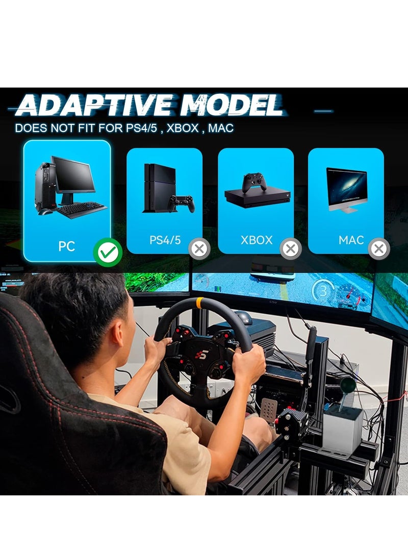 FlashHawk PC USB Handbrake, 16Bit Racing Games Simulate Handbrake for Logitech G27 G29 G920 G923 T248 T500 T300 PXN V10 (PC System Only), 2M Nylon Cable/Reinforced Spring + Clamp - Blue - Image 3