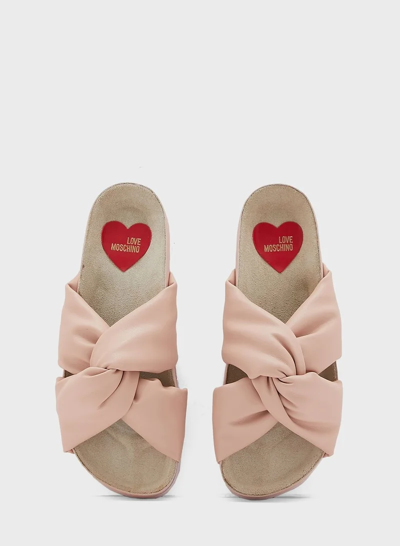 Love Moschino Knot Slides