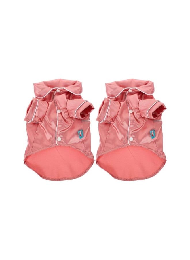 silvercnc - 2pcs Jumpsuit Girl Loungewear Small Sleep Pink Pajamas Size Clothes- Pjs Comfy Baby Pet Robe Winter Clothes Soft Cotton Shirts Indoor Silk Jumpsuits Vest Cats for Costume- Pajama - Image 1