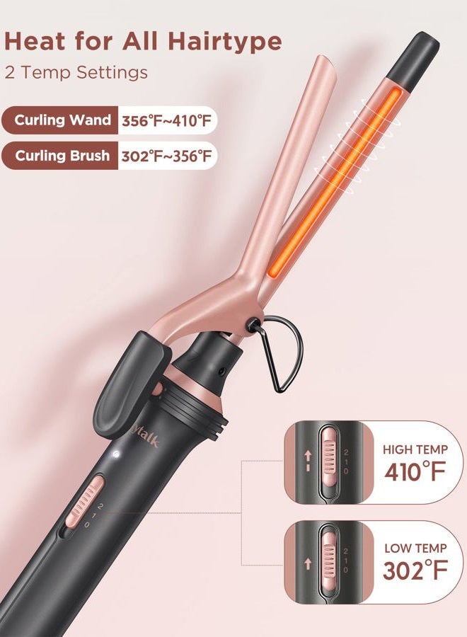 Wavytalk 5 in 1 Curling Iron Set with Curling Brush and 4 Interchangeable Ceramic Curling Wand (0.35"-1.25”), Wand Curling Iron Instant Heat Up, Dual Voltage Hair Curler Model: JDL-320N1 - Image 4