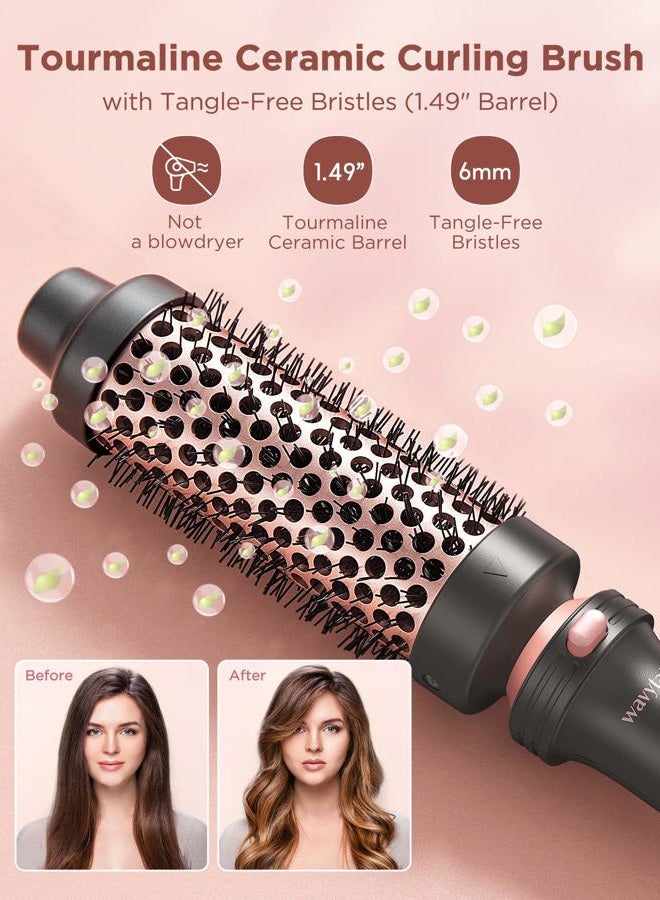 Wavytalk 5 in 1 Curling Iron Set with Curling Brush and 4 Interchangeable Ceramic Curling Wand (0.35"-1.25”), Wand Curling Iron Instant Heat Up, Dual Voltage Hair Curler Model: JDL-320N1 - Image 5