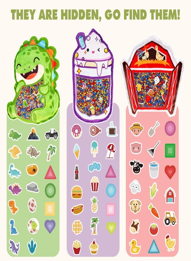 Joyreal Hide and Seek Busy Bag- 3 Pack Seek and Find Hidden Object Game, Sensory Hidden Object Search Problem Solving Travel Game for Kids 3+, Including Alphabet, Food, Fish, Animal - Image 3