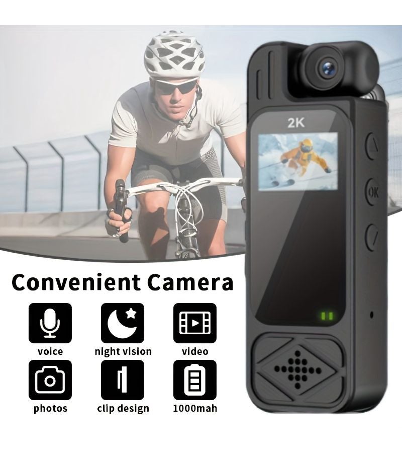 Body Camera Y9-with 128GB memory card Wearable Portable Infrared Night Vision Motion Detection 180-Degree Lens Adjustment Compact Camera for Sports Cycling Fishing Events - Image 3
