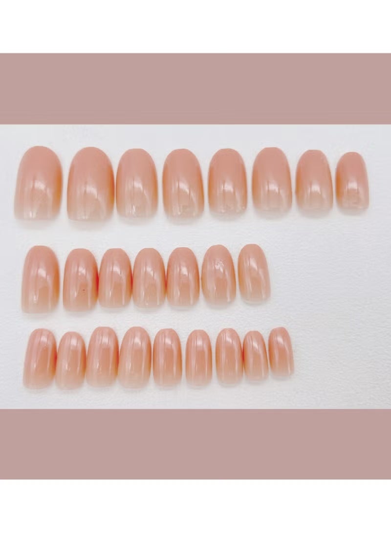 kaixin 24-Piece Nude Color Gradient Wearable Nails, Short Style, Versatile, Removable, No Damage to Nails, Finished Nails Suitable for Girls - Image 4