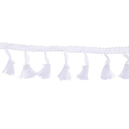 DyAi Tassel Fringe Trim, 21Yards White/Black/Beige Cotton Lace, Tassels Fringe Lace Trim Ribbon for Women Dress, Cloth, Bags, Curtain, Home Decor and Other DIY Craft Supply - Image 3