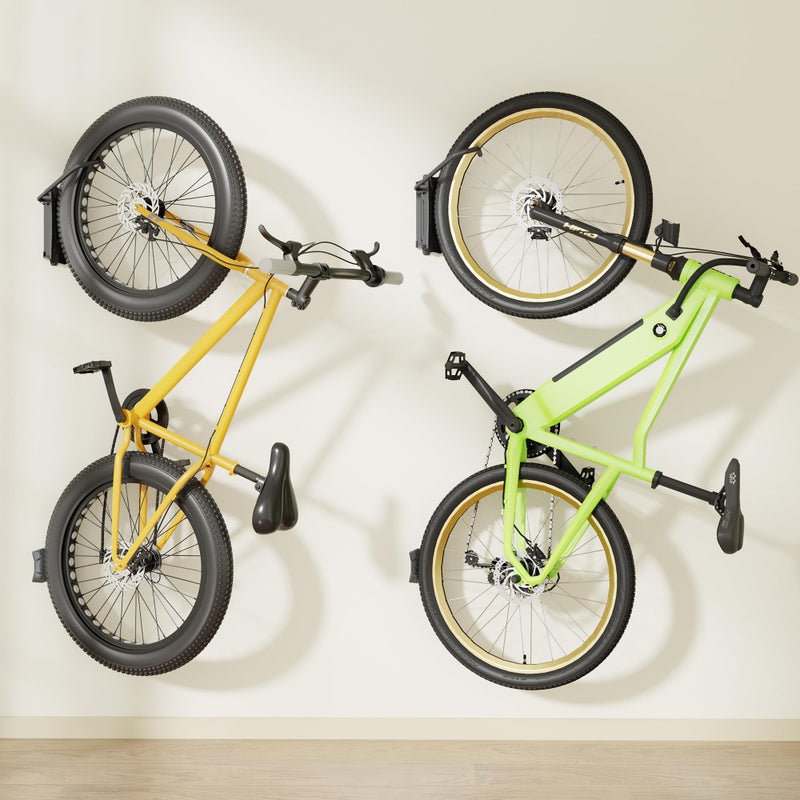 monTEK Bike Wall Mount for 4.5" Tire Width, Swivel Bike Wall Hanger Holds Up to 77lbs, Space-Saving Bike Rack Garage, Heavy Duty Bike Storage for Bedroom Home Office, 2 Pack - Image 2