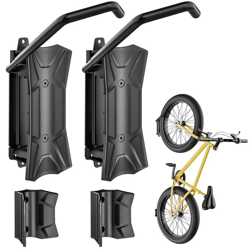 monTEK Bike Wall Mount for 4.5" Tire Width, Swivel Bike Wall Hanger Holds Up to 77lbs, Space-Saving Bike Rack Garage, Heavy Duty Bike Storage for Bedroom Home Office, 2 Pack - Image 1