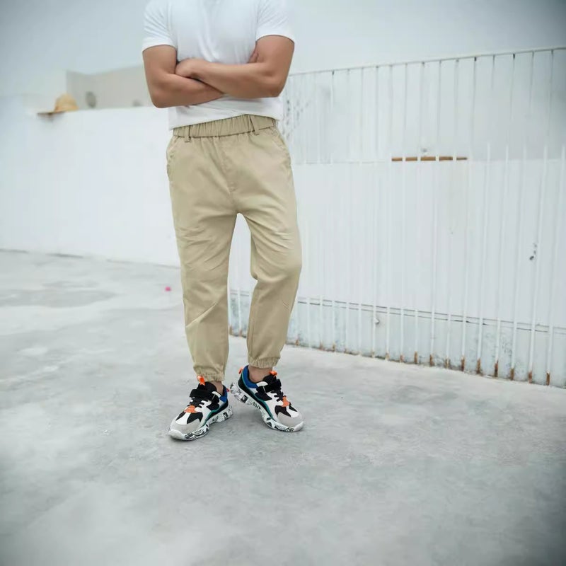 Children'S New Contrast Color Line Design Casual Versatile Sports Loose Denim Trousers - Image 5