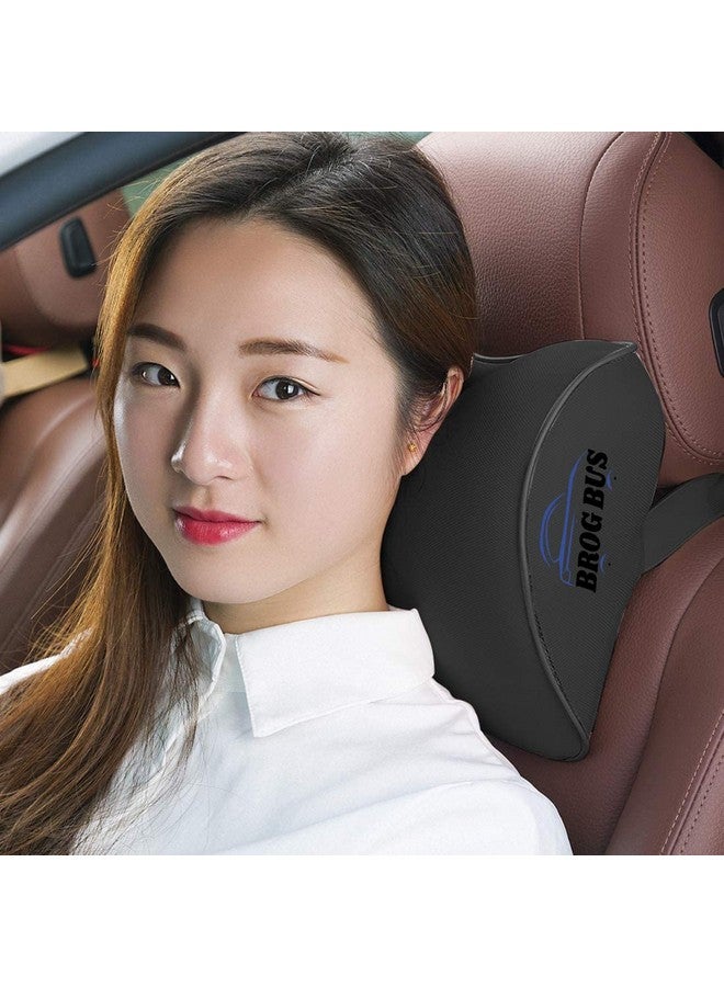 BROGBUS Memory Foam Car Neck Support Pillow Neck Pain Head Rest Cushion (Black) - Image 1