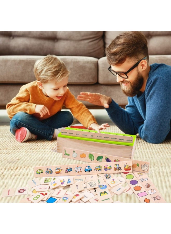 Montessori Educational Knowledge Classification Box Wooden Game Puzzle Sorting and Matching Toys for Toddlers Preschool 1 to 3 Years Multicolor - Image 2
