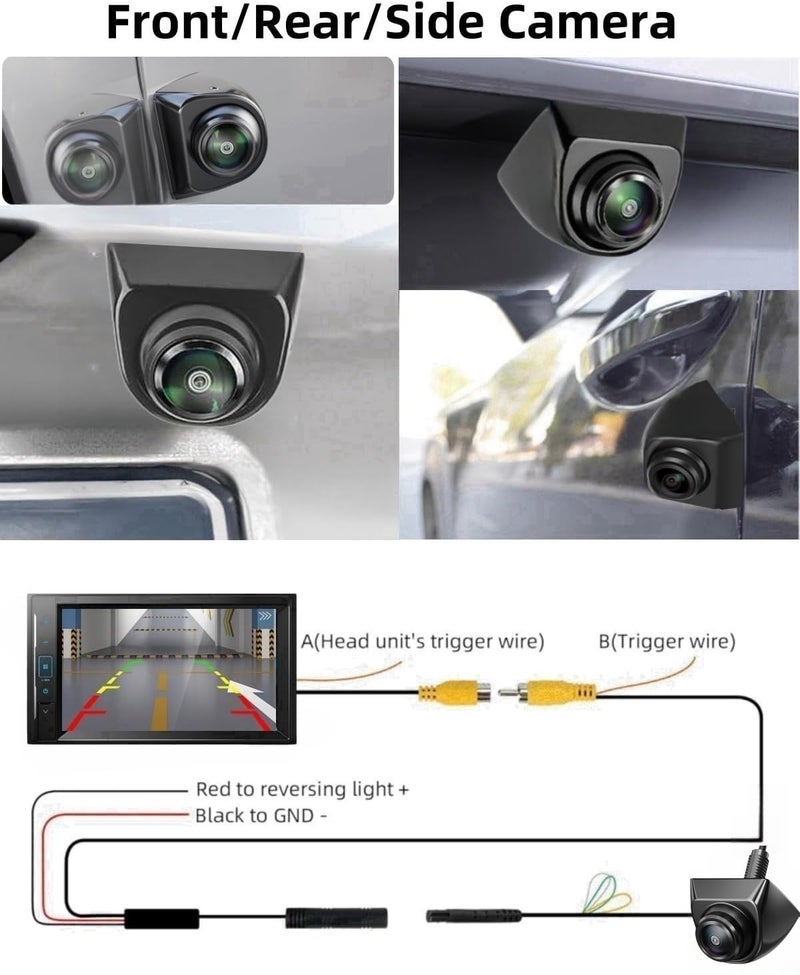 EPRONIC HD Backup/Front/Side View Camera HD 720P Reverse Rear Cam Metal Shell, 360Â°Rotatable Adjustable View Cam for Car,Truck,SUV, RV, Trailer,Van, Pickup(Black) - Image 4