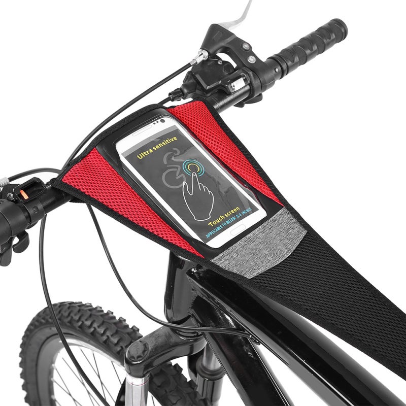 deuter Indoor Cycling Sweat Guard With Under 5.5-Inch Phone Bag - Waterproof Denim Mesh Neoprene Bike Sweat Catcher For Indoor Trainer Workouts - Image 4