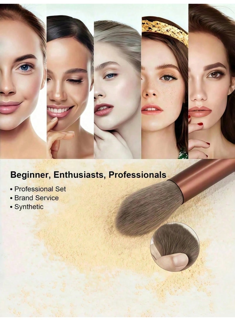 Shein 13-Piece Professional Makeup Brush Set with 2 Sponges – Soft Brushes for Foundation, Concealer, Blush, Powder, Contouring & Eyeshadow – Complete Beauty Tools for Beginners & Pros - Image 5