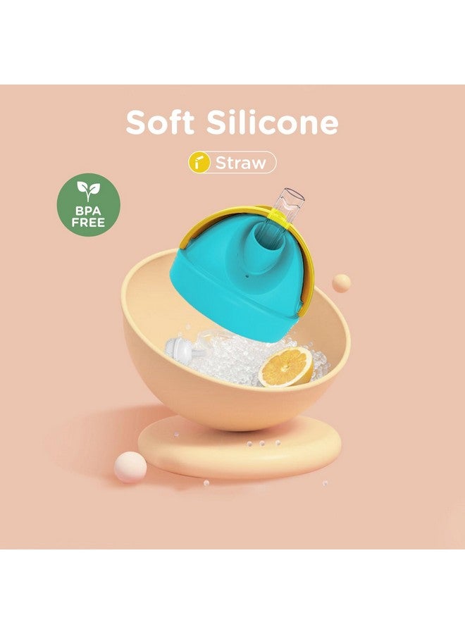 أر فور رابيت زجاجة شرب من R for Rabbit Tritan Dino سعة 320 مل مع شفاطة للأطفال | زجاجة شرب من السيليكون الناعم غير السام بمقبضين | كوب شرب مانع للتسرب للأطفال بعمر 12 شهرًا أو أكثر (أصفر وأزرق) - Image 3