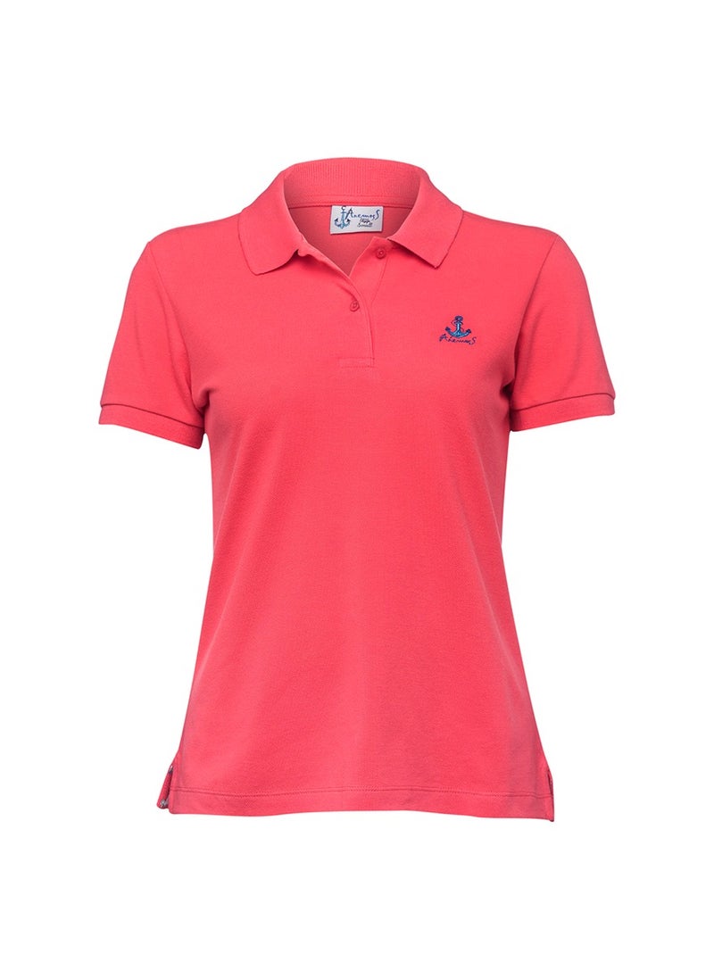 Anemoss - Seagull Pattern Women's Polo Neck T-Shirt, Medium - Image 1