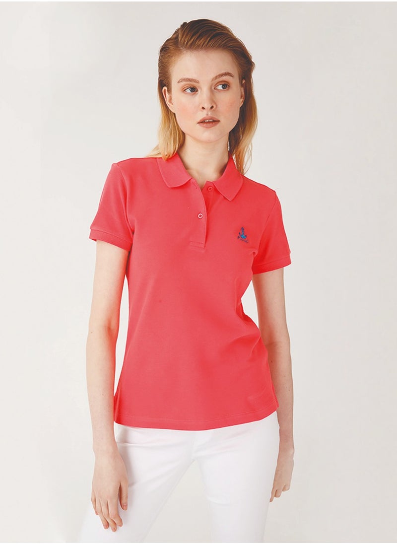 Anemoss - Seagull Pattern Women's Polo Neck T-Shirt, Medium - Image 1