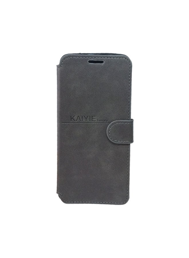 Phone Back Cover Flip leather for Oppo RENO 6 gray - Image 1