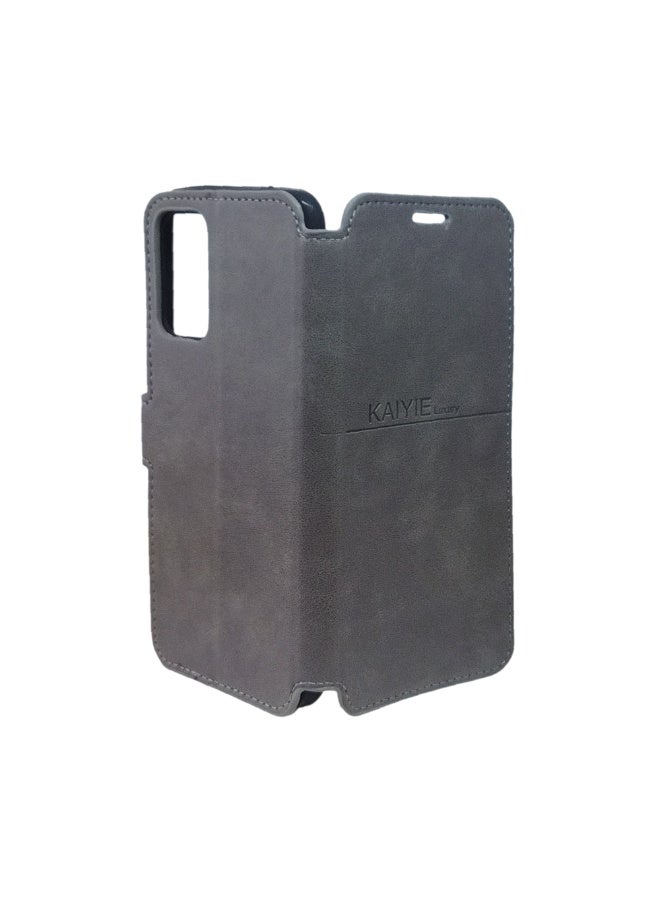 Phone Back Cover Flip leather for Oppo RENO 6 gray - Image 3
