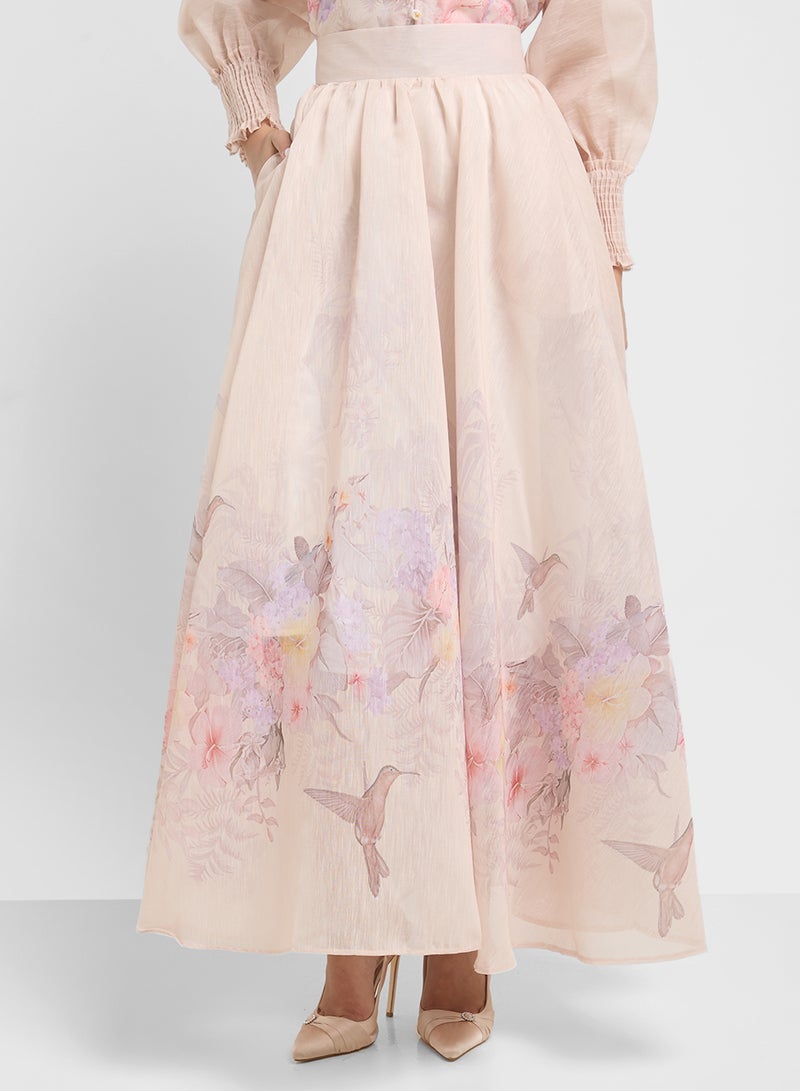 خزانة طقم بلوزة وتنورة بطبعة زهور - Image 4