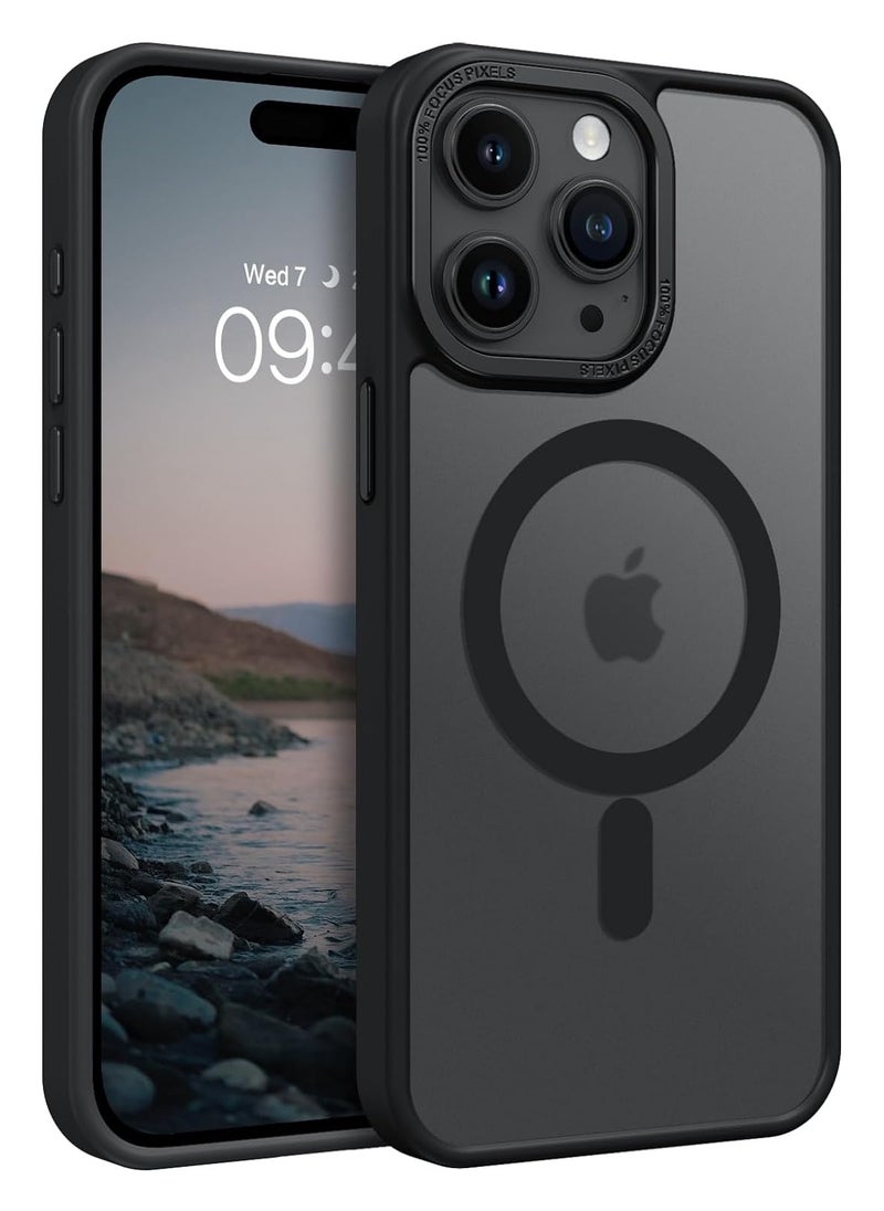 Generic - Magnetic Case for iPhone 13 Pro Max 6.7 Inch Case Translucent Matte Phone Case Slim Thin Shockproof Anti-Yellow Women Men Girls Boys Protective Cover (Black) - Image 1